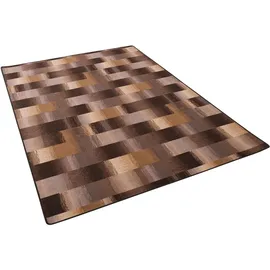 Snapstyle Designer Velour Teppich Mystic Karo Braun 200x300cm