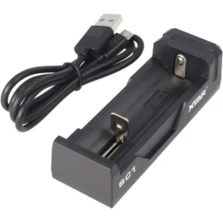 Xtar Schnell-Ladegerät für Li-ion Akku 3,6 - 3,7 Volt, lädt auch geschützte 20700, 21700 mit Überlängen bis 75mm