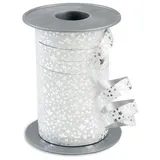 PATTBERG PRÄSENT Geschenkband Glitter Star mattglänzend silber 10,0 mm x 100,0 m