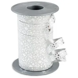 PATTBERG PRÄSENT Geschenkband Glitter Star mattglänzend silber 10,0 mm x 100,0 m