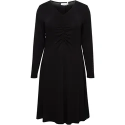 Jerseykleid FRANSA "Jerseykleid FPDot", Damen, Gr. 48, schwarz, Obermaterial: 95% Viskose CV. 5% Elasthan EL., unifarben, casual, A-Linie kniebedeckend, Kleider