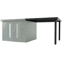 Wolff Finnhaus Terrasse 1524 Anthrazit für Premium Metall Gartenhäuser