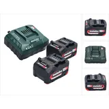 Metabo Basis Set 2x Li-Power Akkupack 18 V 4,0 Ah CAS Li-Ion Akku ( 2x 625027000 ) + ASC 55 Ladegerät ( 627044000 )