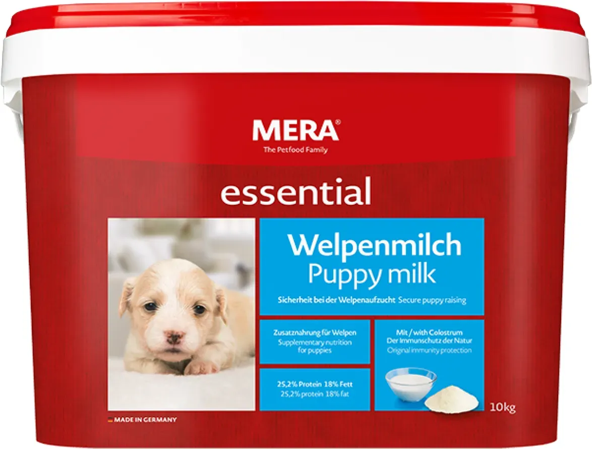 mera essential Welpenmilch 10kg | Der ideale Muttermilchersatz bzw. -zusatz für Welpen | Enthält Colostrum: der Immunschutz der Natur 10kg