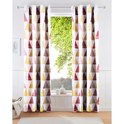 Verdunkelungsvorhang LÜTTENHÜTT "Dreieck" Gr. 2, gelb, B:135cm H:175cm, Polyester, Gardinen, einseitig mit Dreiecken bedruckte Kindergardine, blickdicht