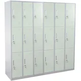 Mendler Schließfachschrank Metall 18 Fächer grün