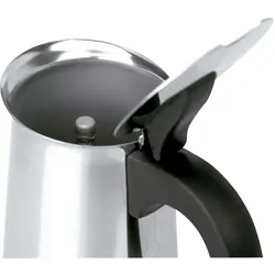 JATA Italienische Kaffeemaschine aus Edelstahl CAX104 4-Tassen-Kaffeemaschine. Für alle Herdarten geeignet, auch für Induktion. Solider Griff