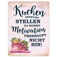 Trendaffe Metallschild XL mit Spruch: Kuchen erreicht Stellen da
