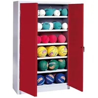 C+P Ballschrank mit Vollblech-Flügeltüren (Typ 3). HxBxT 195x120x40 cm
