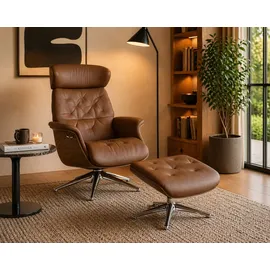 flexlux Relaxsessel Volden 83 x 112 x 125 cm Braun mit verstellbarem Kopfteil
