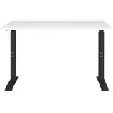Germania DOWNEY höhenverstellbarer Schreibtisch weiß rechteckig, C-Fuß-Gestell schwarz 120,0 x 80,0 cm