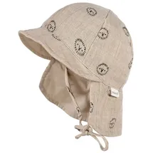 Maximo GOTS Baby-Schildmütze, Band Musselinstoff, Nackenschutz, Futter, UV Musselin - 45