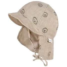 Maximo GOTS Baby-Schildmütze, Band Musselinstoff, Nackenschutz, Futter, UV Musselin - 45