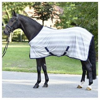 BUSSE Pferde-Fliegendecke Busse Transport-Fliegendecke Stripe - silver (navy) 125 cm