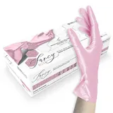 ASKON Unigloves Nitrilhandschuhe Unigloves FANCY Rose - glänzend rosa - Einweghandschuhe unsteril, latexfrei, puderfrei - Lebensmittelecht • Schutz vor Viren, Pilzen und Bakterien (L (8-9))