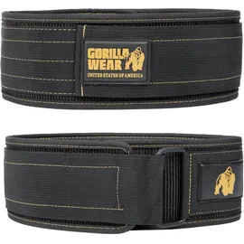 Gorilla Wear Gewichthebergürtel - Nylon 4 Zoll - Schwarzes/Gold