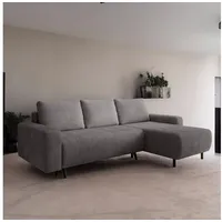 interbed Ecksofa IBIZA Cord Grau mit elektrischer Sitztiefenverstellung Sofa Schlafsofa, Schlafsofa, SOFORT LIEFERBAR grau