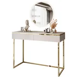 lookway Schminktisch, KASCHMIR Schminktisch auf einem goldenen Gestell mit Spiegel