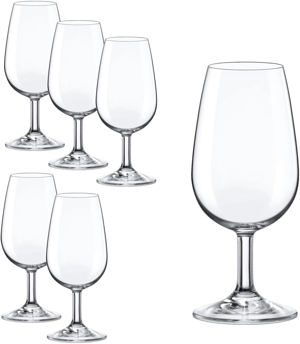 Rona Tasting Glas I.N.A.O. 6er Set, Inhalt 210 ml ,Weinglas zur Verkostung mit klassischer Form, ohne Bodenmarke, spülmaschinenfest,