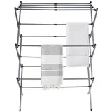 Hershii Klappbarer Kleidertrockner Ständer Ausziehbarer Wäscheständer mit 11 Stangen Verstellbare Breite 43~75cm Turmwäscheständer für Camping, Balkon,Innen und Außen, Kompakte Lagerung (Grau)