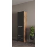 priess Barcelona Drehtürenschrank 48 x 193 x 36 cm astkernbuche/schwarz