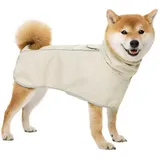 CMZYBBD Hunderegenmantel Hund Regenmantel Mit Kapuze Regen Poncho Hund Outdoor Reflektierende Regenjacke Haustier Hoher Kragen wasserdichte Kleidung Für Mittelgroßen Hunden-beige-7xl