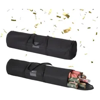 Relaxdays Geschenkpapier Aufbewahrung, 2er Set, Reißverschluss, Griffe, HxD: 79 x 22 cm, Geschenkpapiertasche, schwarz