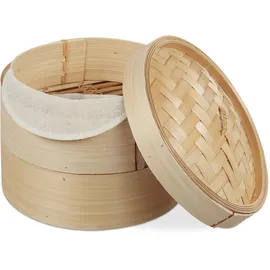Relaxdays Bambus 2 Etagen, 20,5 cm