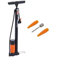 Relaxdays Standpumpe Manometer Hochdruck schwarz-orange