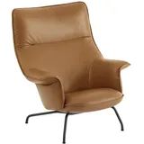 Muuto Doze Lounge Chair high back, tube base, refine leder cognac /