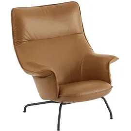 Muuto Doze Lounge Chair high back, tube base, refine leder cognac /