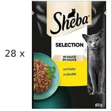 Sheba 28x 85g Megapack Sheba Varietäten Frischebeutel Selection in Sauce mit Huhn Katzenfutter nass