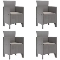 VidaXL Gartenstuhl 4er Set Hellgrau, Kissen in Taupe -