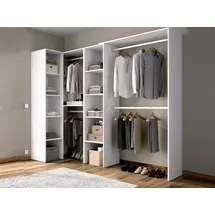 Dmora Eckschrank Quadro 228 x 187 x 79,4 cm Weiß