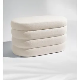 Blumtal Sitzhocker mit Stauraum Bouclé 42 x 42,5 x 76 cm Beige
