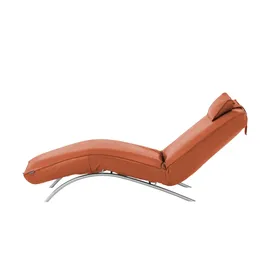 KOINOR Liege Jonas Leder 70 x 95 x 175 cm Orange elektrisch mit Kissen
