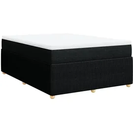 vidaXL Boxspringbett mit Matratze Schwarz 140x200 cm Stoff