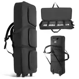 Vevor Keyboardtasche, Keyboard Tasche für 61 Tasten, 1100 x 440 x 180 mm E-Klaviere Gigbag mit verstellbaren Schulterriemen, Tragegriffen & Rollen, 1680D, wasserabweisend & gepolstert für Keyboard