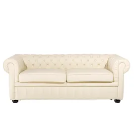 Beliani Sofa Creme Chesterfield