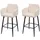 Mendler 2er-Set Barhocker HWC-H93, Barstuhl Tresenhocker, Fußablage Metall Kunstleder creme-beige