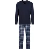 S.Oliver Pyjama S.OLIVER Gr. 48/50, blau (marine-kariert) Herren Homewear-Sets mit Karo-Hose