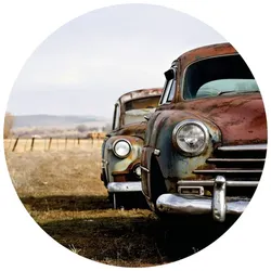 K&L Wall Art Vliestapete »Runde Vliestapete«, Vintage Oldtimer Auto VW Käfer, mehrfarbig, matt - bunt