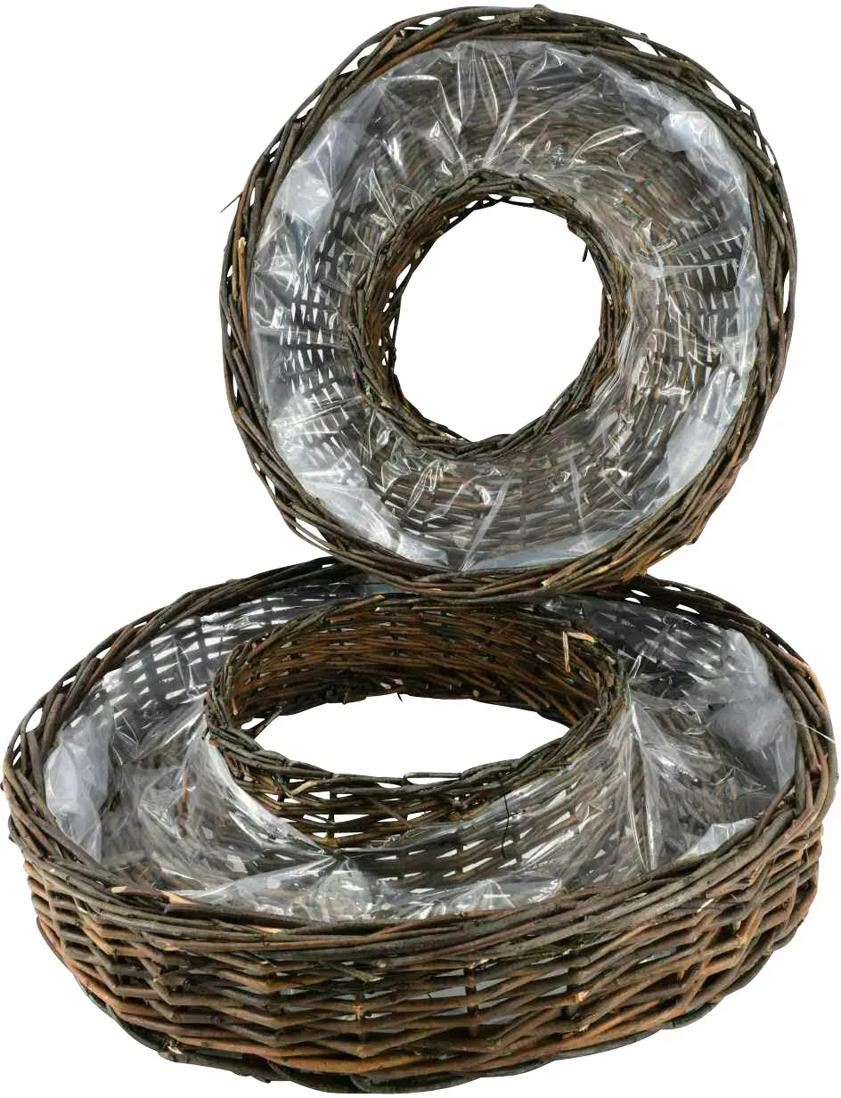 Pflanzring Weide S/2 D30/38H10/11cm mit Folie  - natur