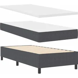 vidaXL Boxspringbett 90 x 200 cm Dunkelgrau/Weiß