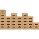 BigDean 30er Boxen-Set mit Sichtfenster + Schublade - Pappkarton aus Kraftpapier - Schuhbox Spielzeug-Box Aufbewahrung für Zubehör & Accessoires - Braun