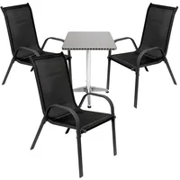 Mojawo 4-tlg. Bistro Garnitur Balkonset Garnitur Tisch + 3 Stapelstühle