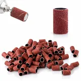 LALILL 100 Stk. Schleifkappen Körnung 240 - Schleifhülsen Schleifbänder Drill Sanding Abrasive Caps – Foot Care Bands Mandrell Nagelfräser - Aufsatz für Maniküre Pediküre Nagelkunst Nagelpflege