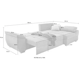 Jockenhöfer Ecksofa »Alster L-Form«, mit Bettfunktion und Bettkasten, Ottomane links oder rechts montierbar grau