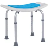 Höhenverstellbarer Duschhocker, Ergonomischer, Rutschfester Badewannensitz, Tragkraft 135 Kg, Aluminium-hdpe, Weiß/blau