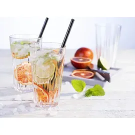 Buddy's Buddy ́s Bar", schwarz, B:0,8cm H:21,5cm L:0,8cm T:0,8cm Ø:0,8cm, Edelstahl, Küchenhelfer-Sets, wiederverwendbar, 6 Strohhalme + Reinigungsbürste, Gunmetal-Look